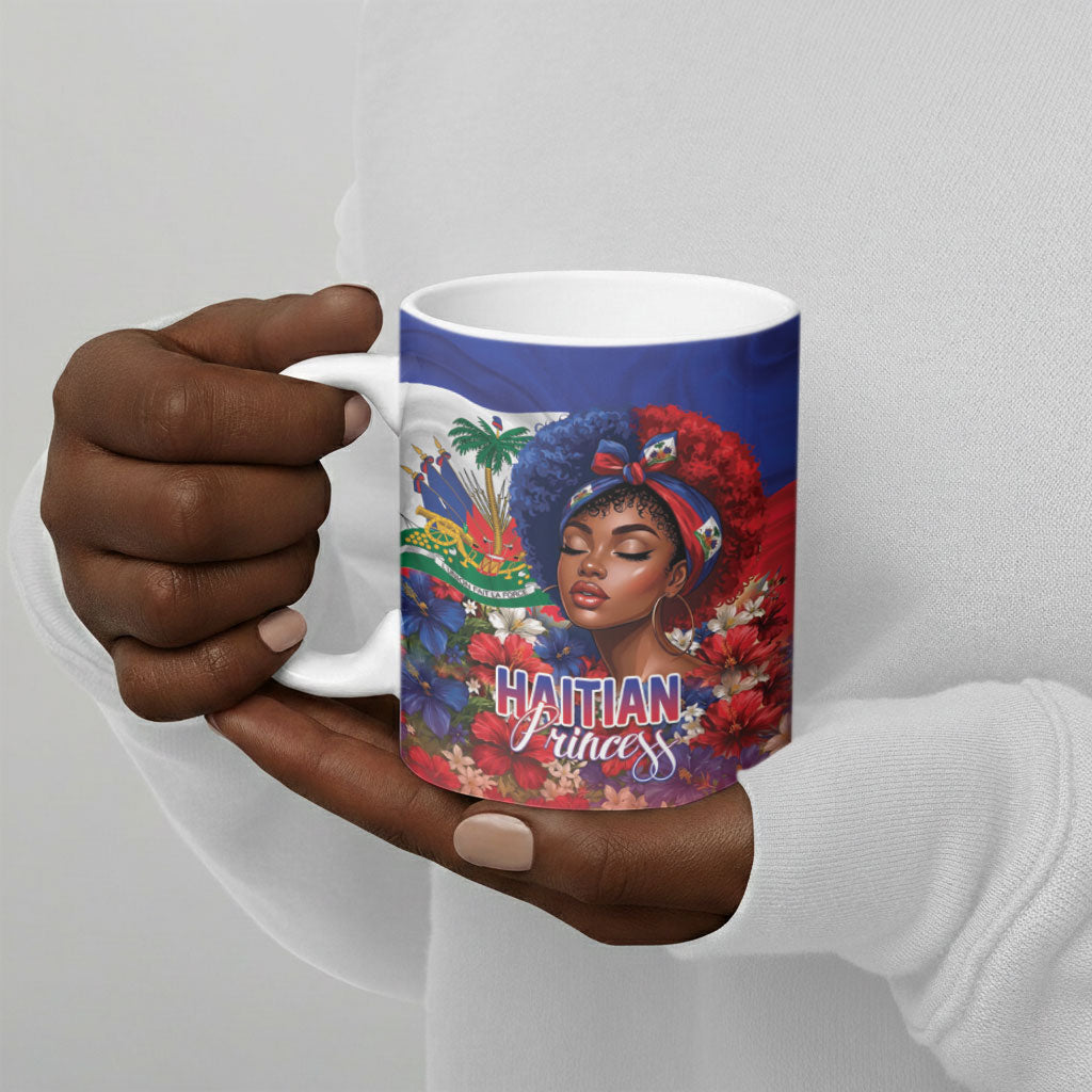 Haitian Princess Ceramic Mug Cultural Pride Floral Art