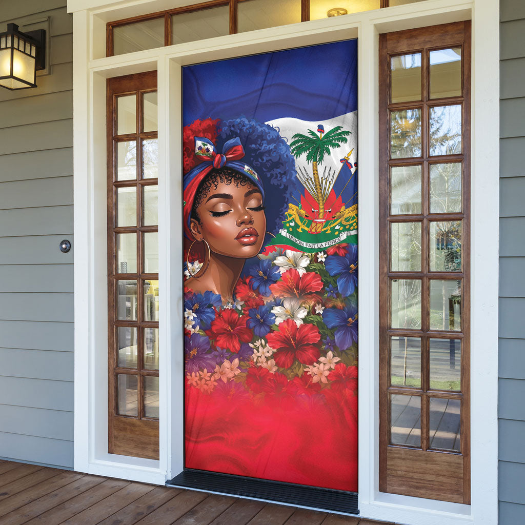 Haitian Princess Door Cover Cultural Pride Floral Art