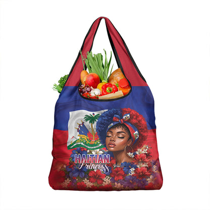 Haitian Princess Grocery Bag Cultural Pride Floral Art