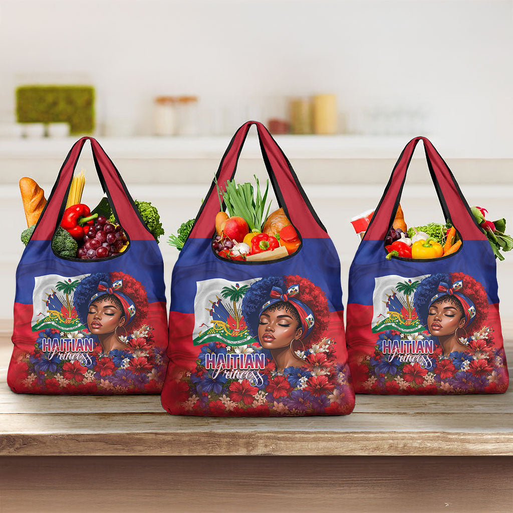 Haitian Princess Grocery Bag Cultural Pride Floral Art
