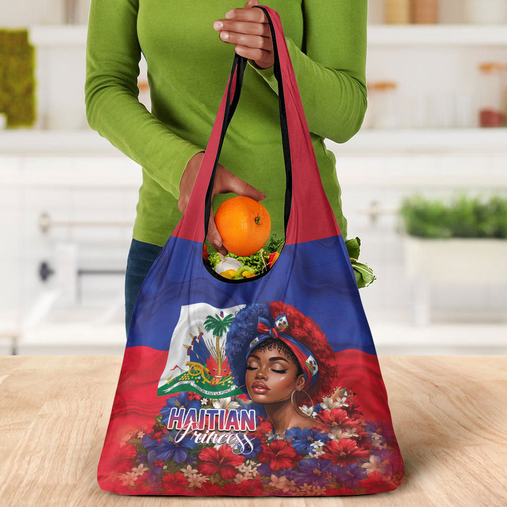 Haitian Princess Grocery Bag Cultural Pride Floral Art
