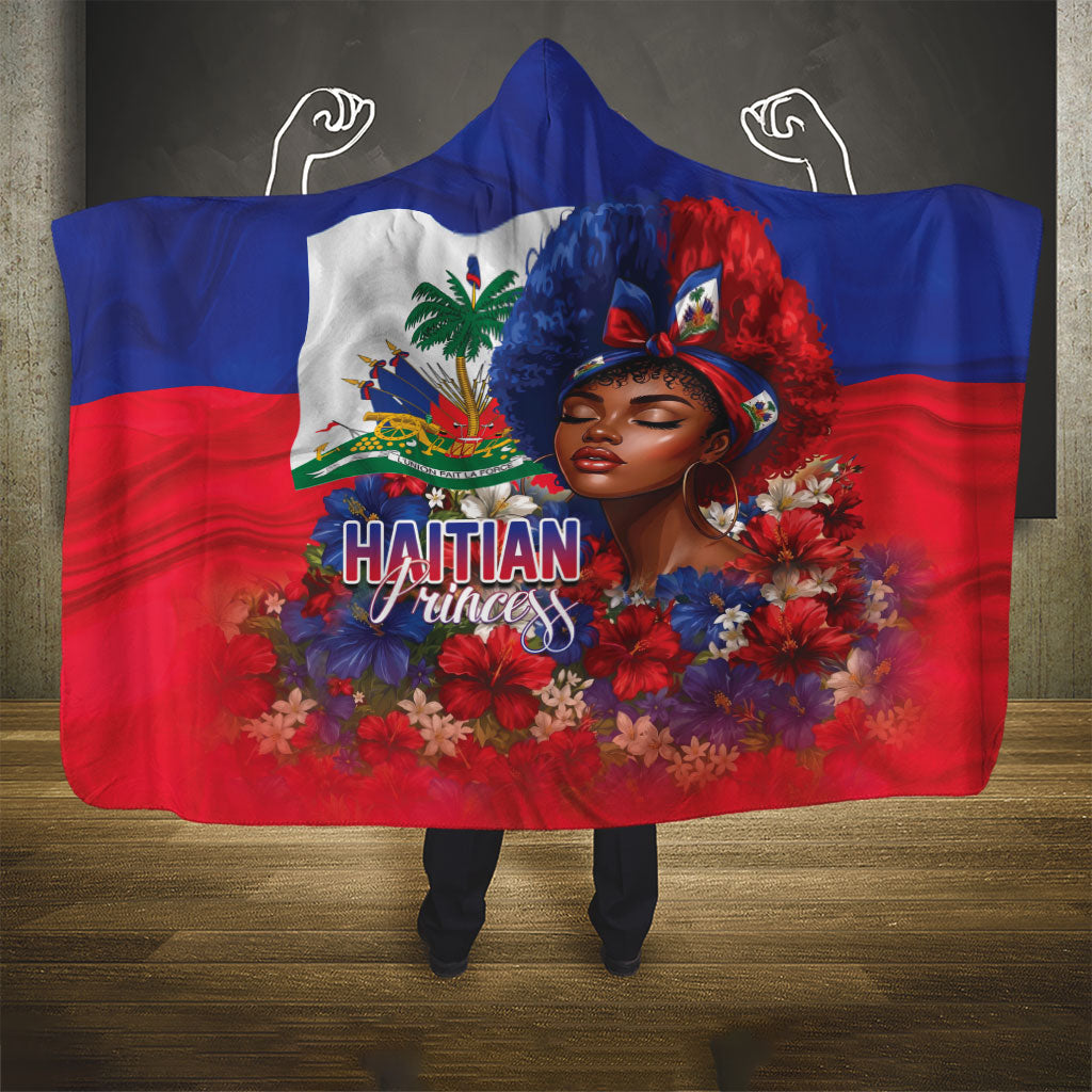 Haitian Princess Hooded Blanket Cultural Pride Floral Art