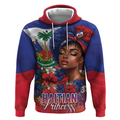 Haitian Princess Hoodie Cultural Pride Floral Art