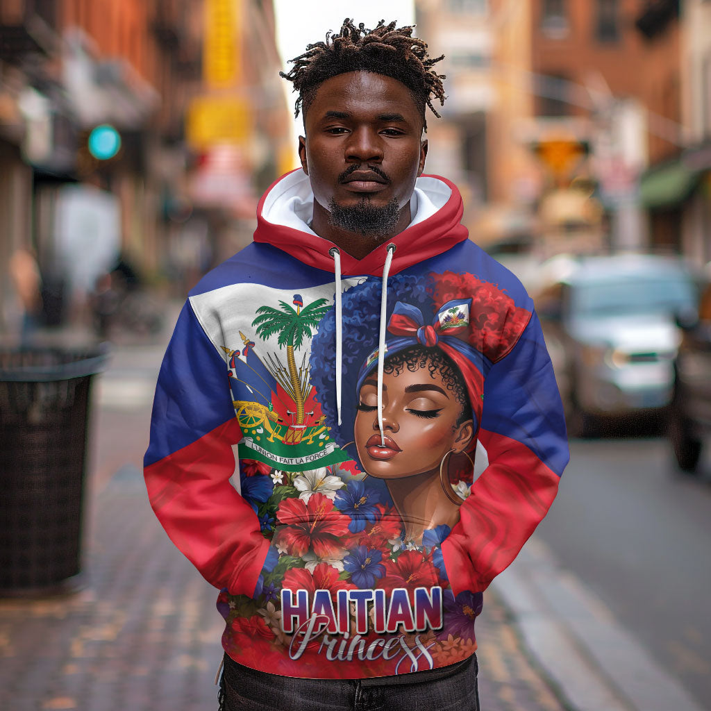 Haitian Princess Hoodie Cultural Pride Floral Art