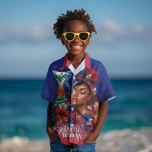 Haitian Princess Kid Hawaiian Shirt Cultural Pride Floral Art