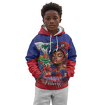 Haitian Princess Kid Hoodie Cultural Pride Floral Art