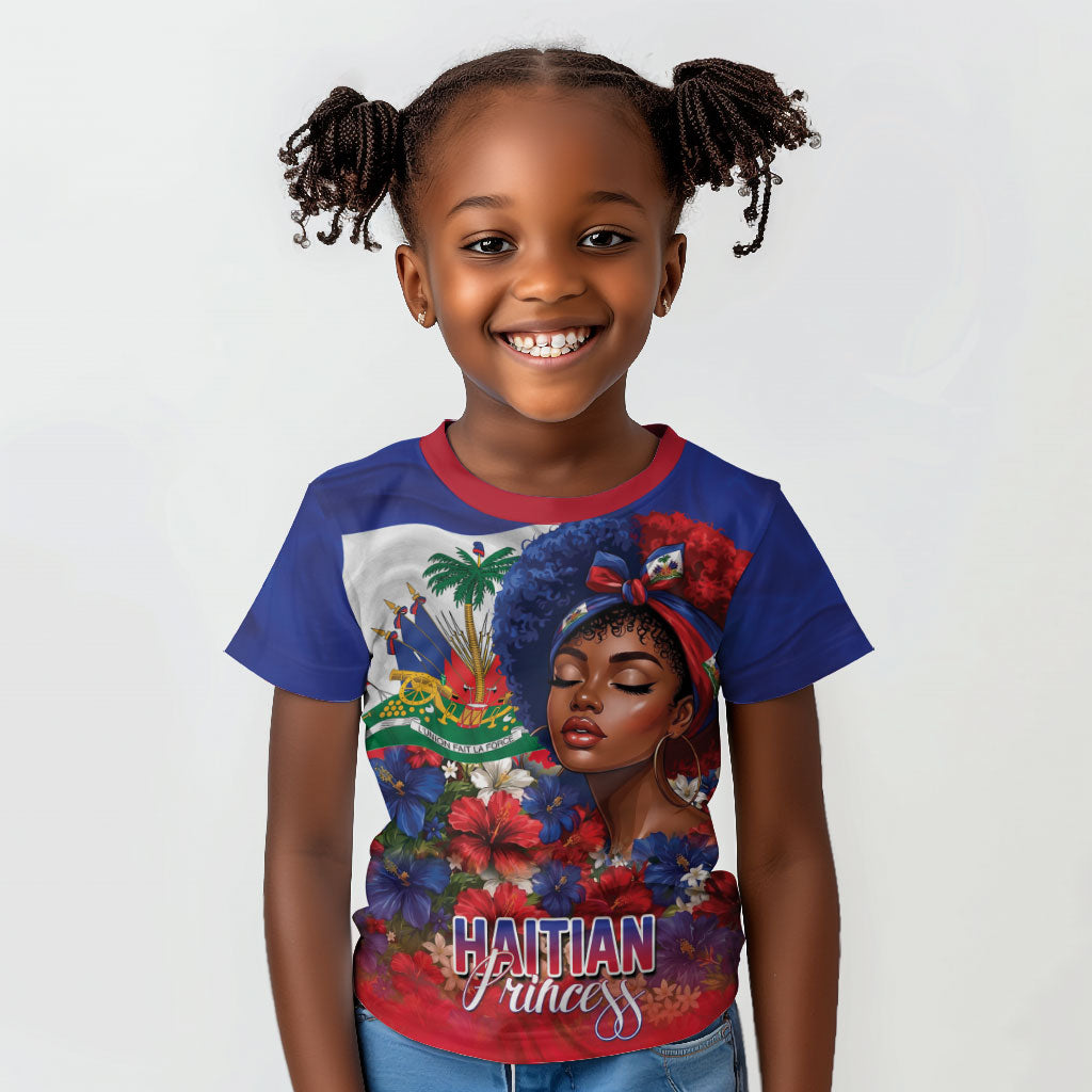 Haitian Princess Kid T shirt Cultural Pride Floral Art
