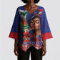 Haitian Princess Kimono Sleeve Blouse Cultural Pride Floral Art