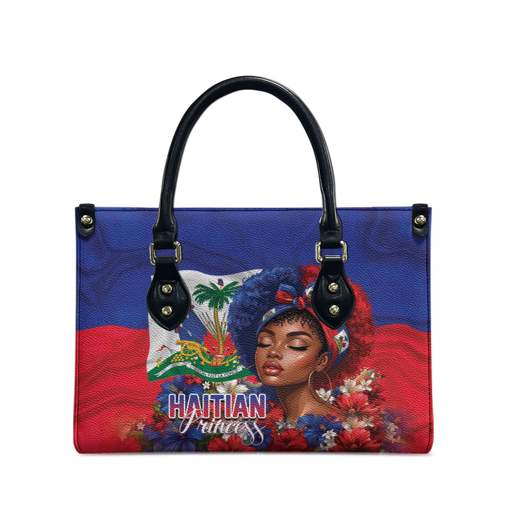 Haitian Princess Leather Bag Cultural Pride Floral Art
