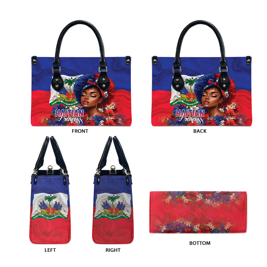 Haitian Princess Leather Bag Cultural Pride Floral Art