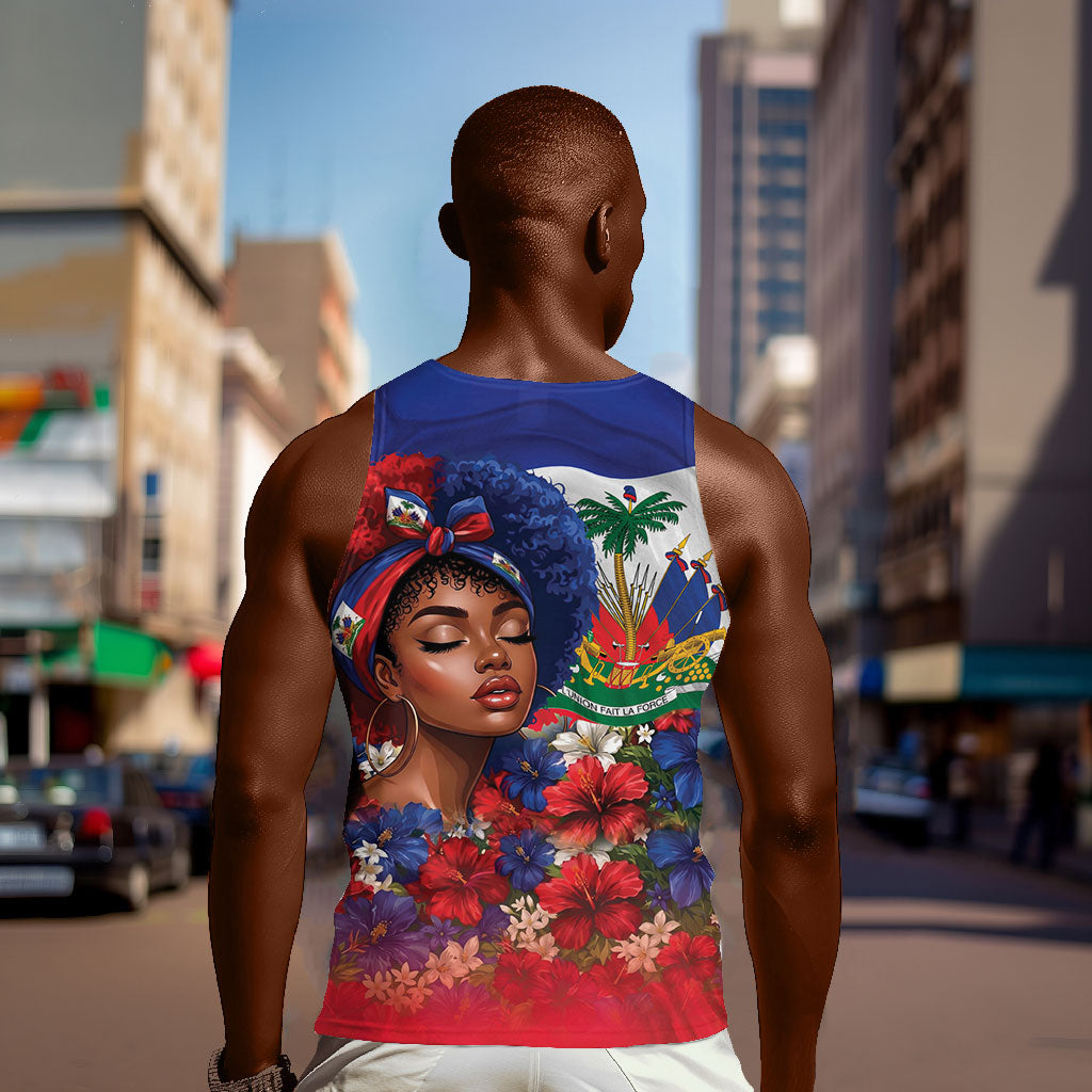 Haitian Princess Men Tank Top Cultural Pride Floral Art