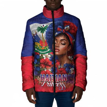 Haitian Princess Padded Jacket Cultural Pride Floral Art