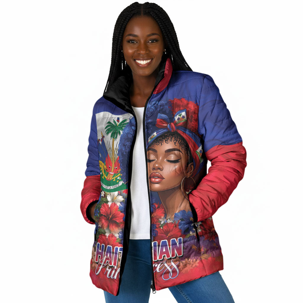 Haitian Princess Padded Jacket Cultural Pride Floral Art