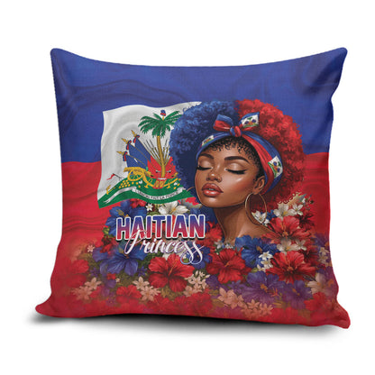 Haitian Princess Pillow Cover Cultural Pride Floral Art