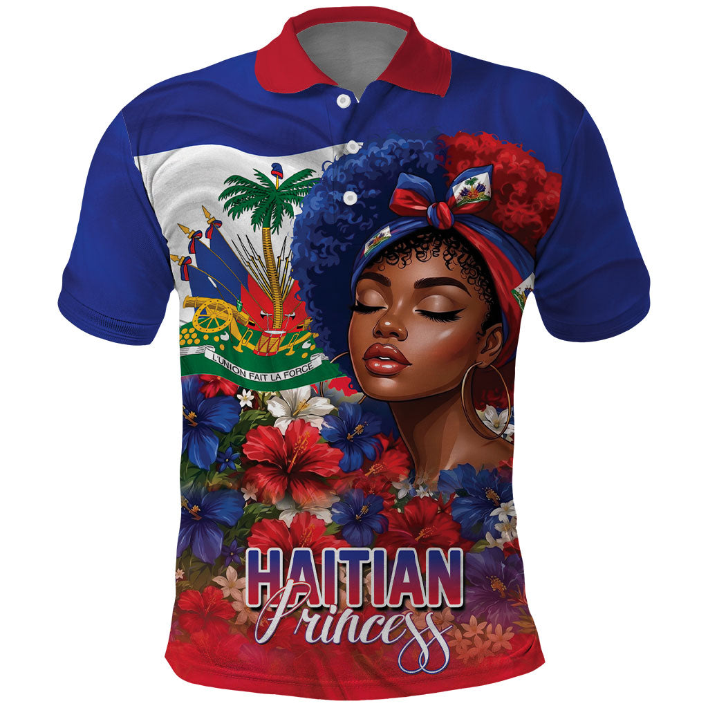 Haitian Princess Polo Shirt Cultural Pride Floral Art