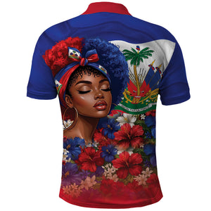 Haitian Princess Polo Shirt Cultural Pride Floral Art