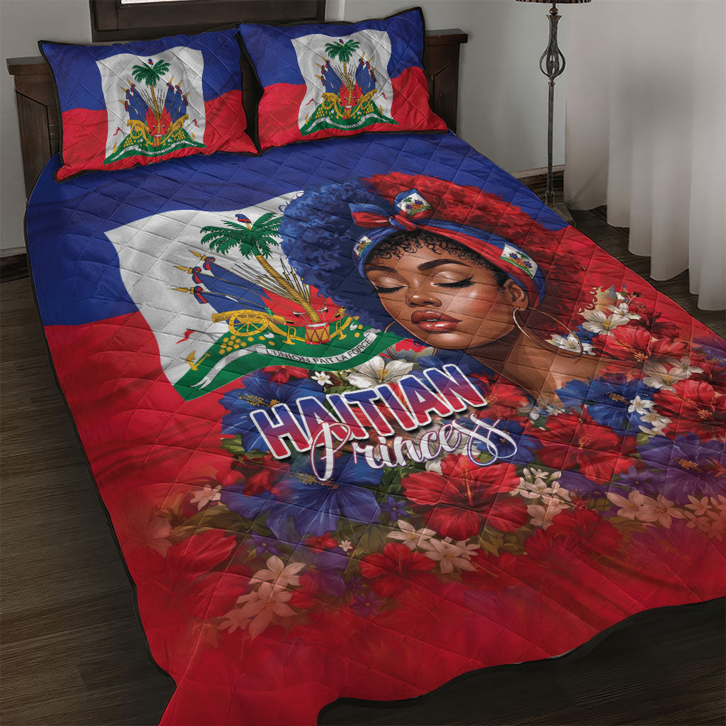Haitian Princess Quilt Bed Set Cultural Pride Floral Art
