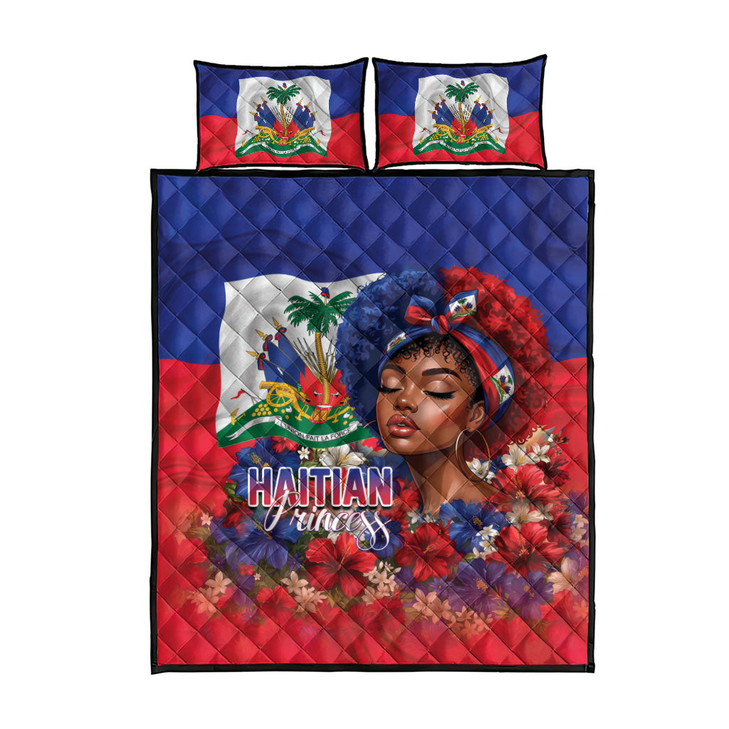 Haitian Princess Quilt Bed Set Cultural Pride Floral Art