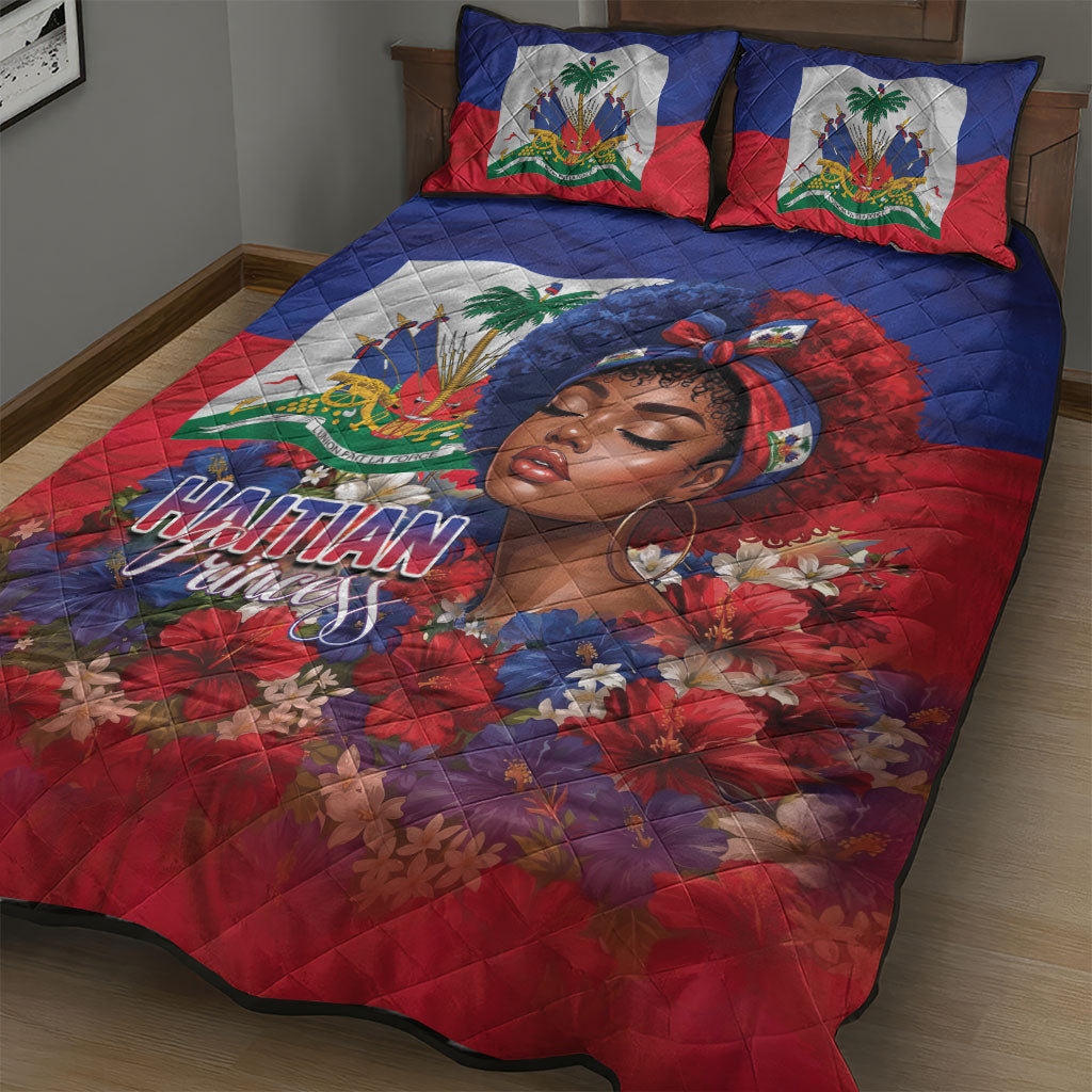 Haitian Princess Quilt Bed Set Cultural Pride Floral Art