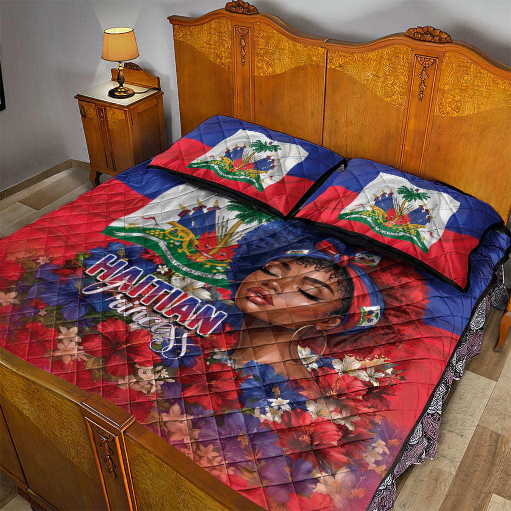 Haitian Princess Quilt Bed Set Cultural Pride Floral Art