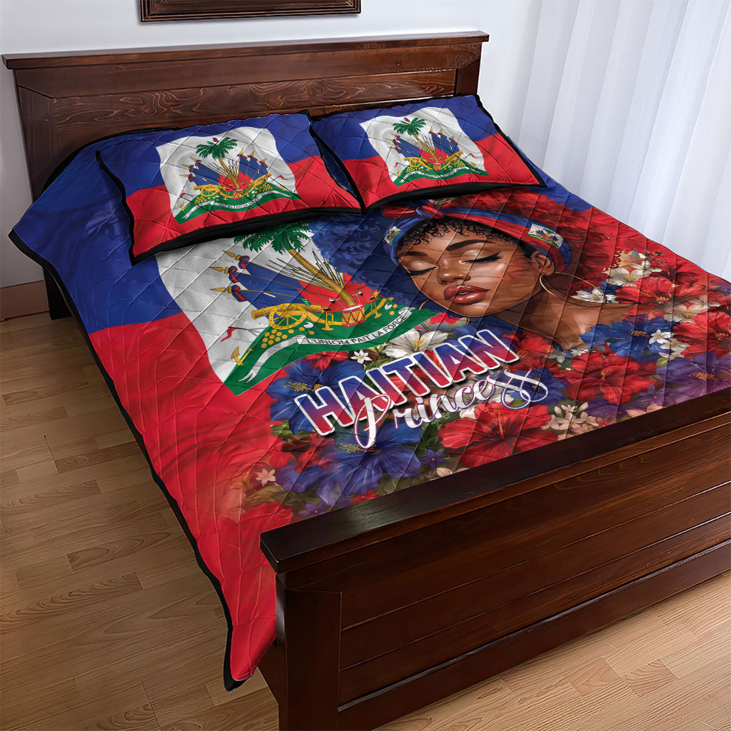 Haitian Princess Quilt Bed Set Cultural Pride Floral Art