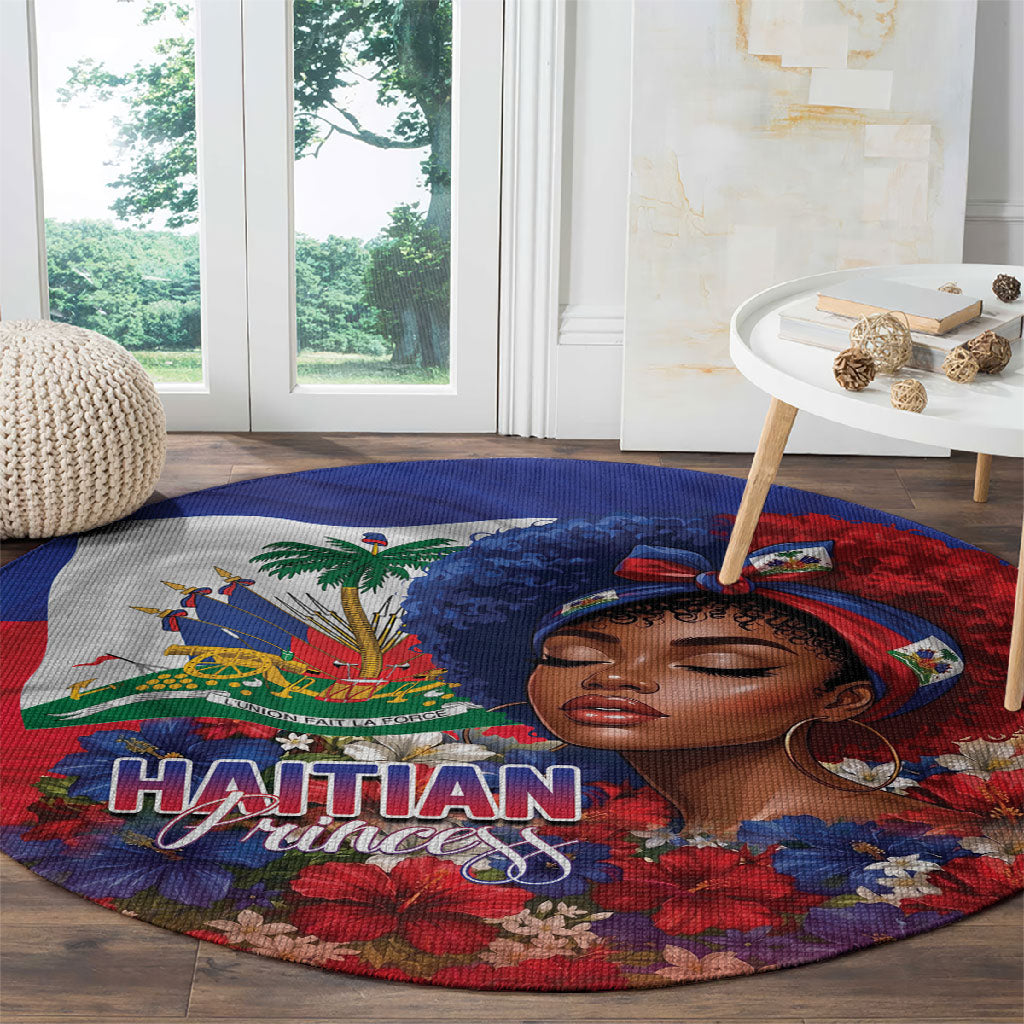 Haitian Princess Round Carpet Cultural Pride Floral Art