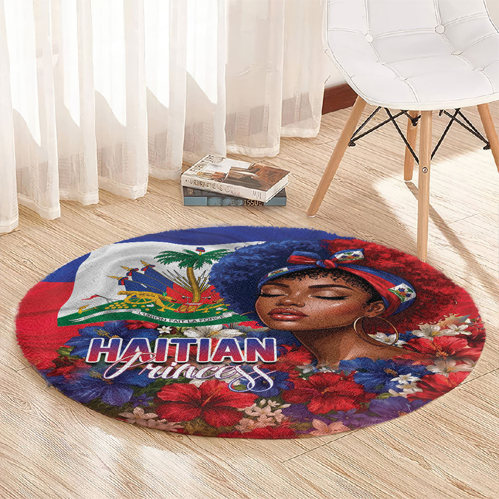 Haitian Princess Round Carpet Cultural Pride Floral Art