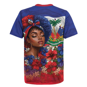 Haitian Princess Rugby Jersey Cultural Pride Floral Art
