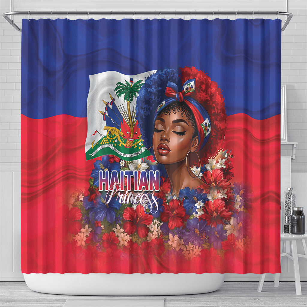 Haitian Princess Shower Curtain Cultural Pride Floral Art