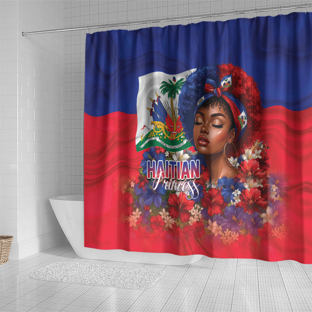 Haitian Princess Shower Curtain Cultural Pride Floral Art