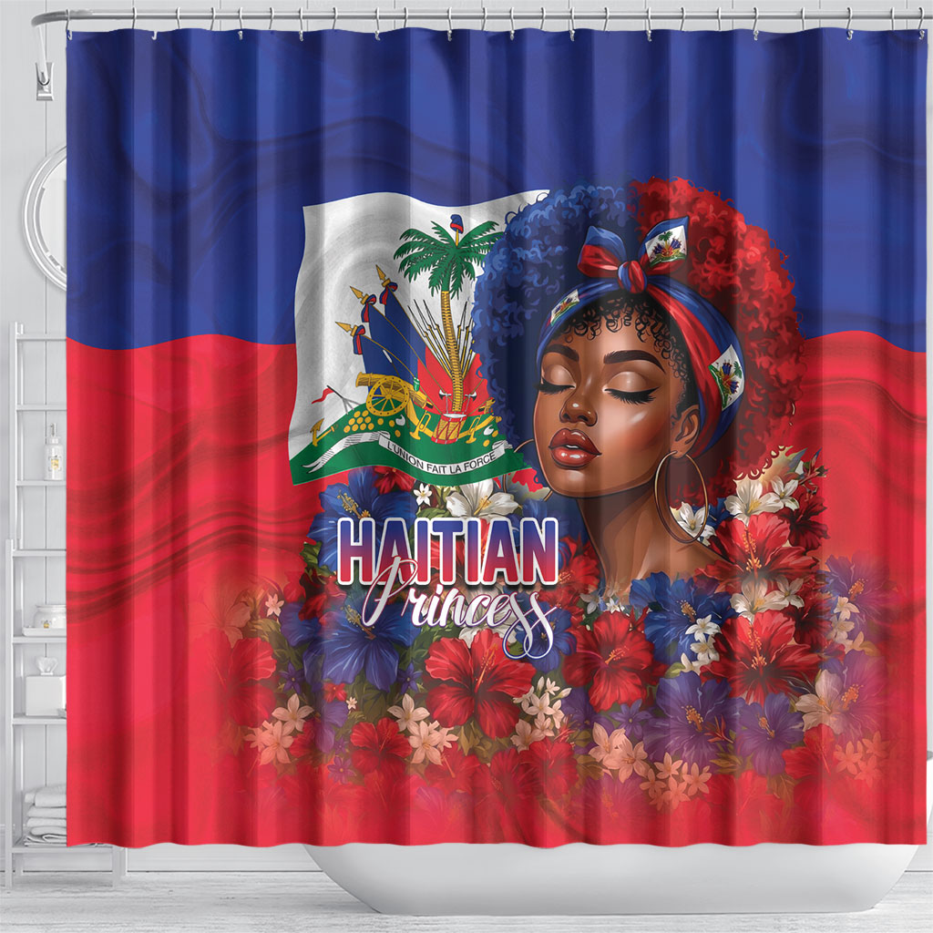 Haitian Princess Shower Curtain Cultural Pride Floral Art