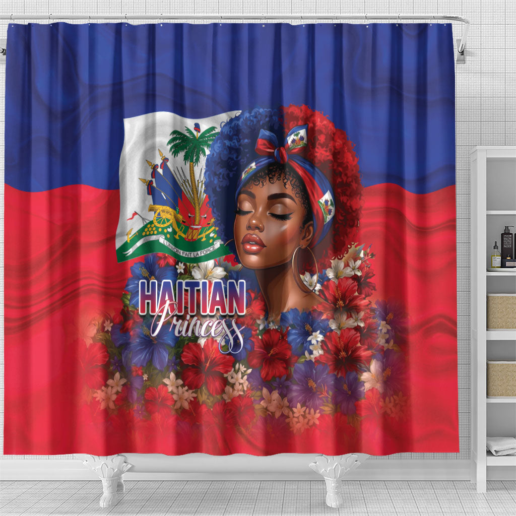 Haitian Princess Shower Curtain Cultural Pride Floral Art