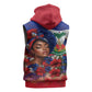 Haitian Princess Sleeveless Hoodie Cultural Pride Floral Art
