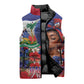 Haitian Princess Sleeveless Puffer Jacket Cultural Pride Floral Art
