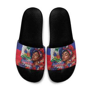 Haitian Princess Slide Sandals Cultural Pride Floral Art