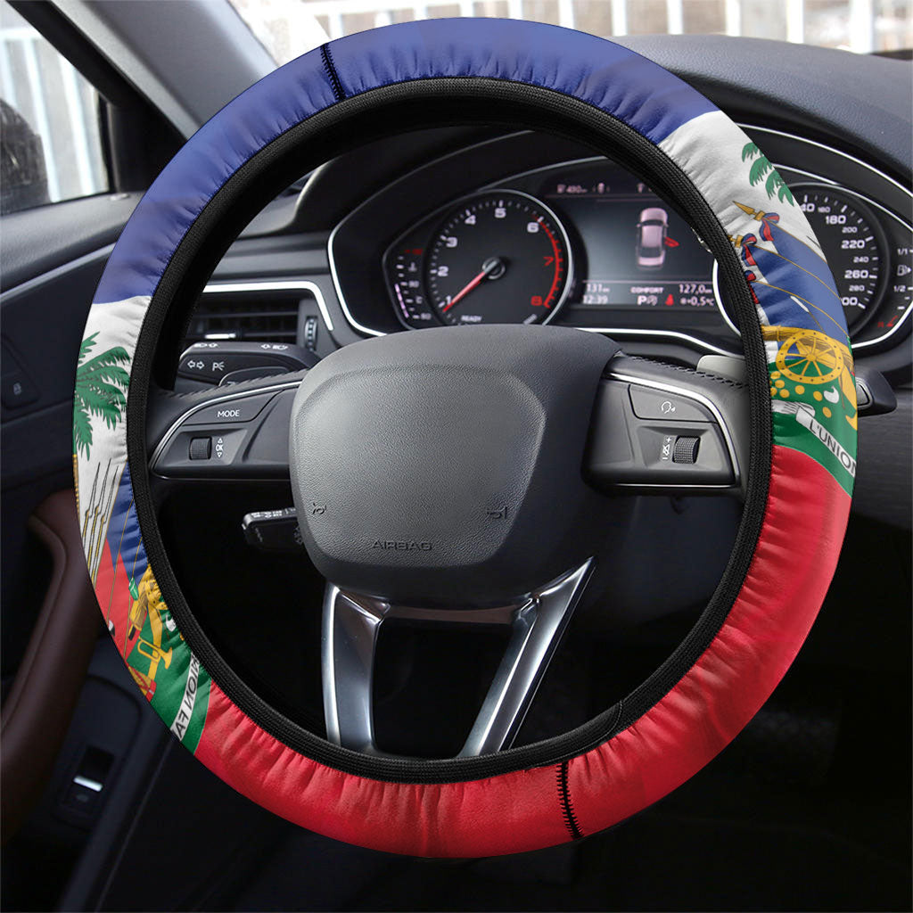 Haitian Princess Steering Wheel Cover Cultural Pride Floral Art