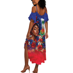 Haitian Princess Summer Maxi Dress Cultural Pride Floral Art