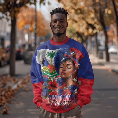 Haitian Princess Sweatshirt Cultural Pride Floral Art
