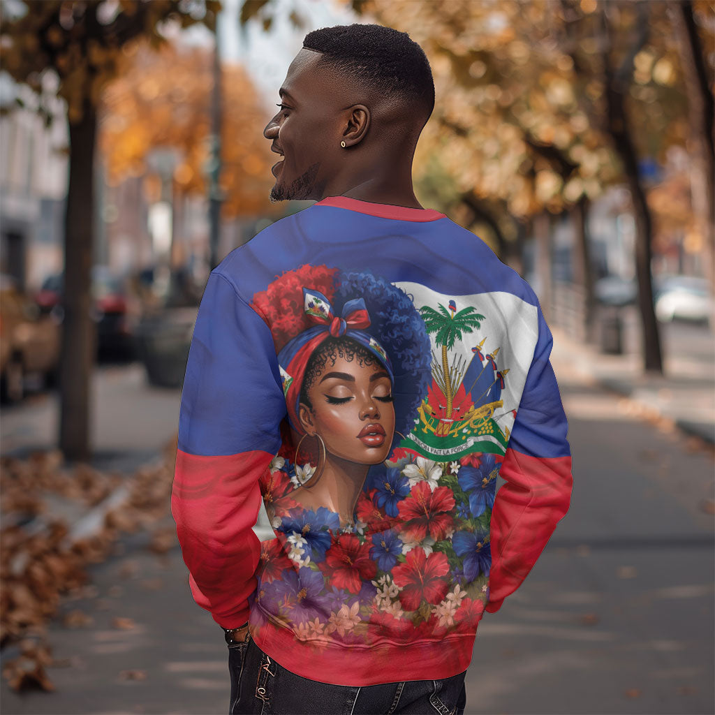 Haitian Princess Sweatshirt Cultural Pride Floral Art