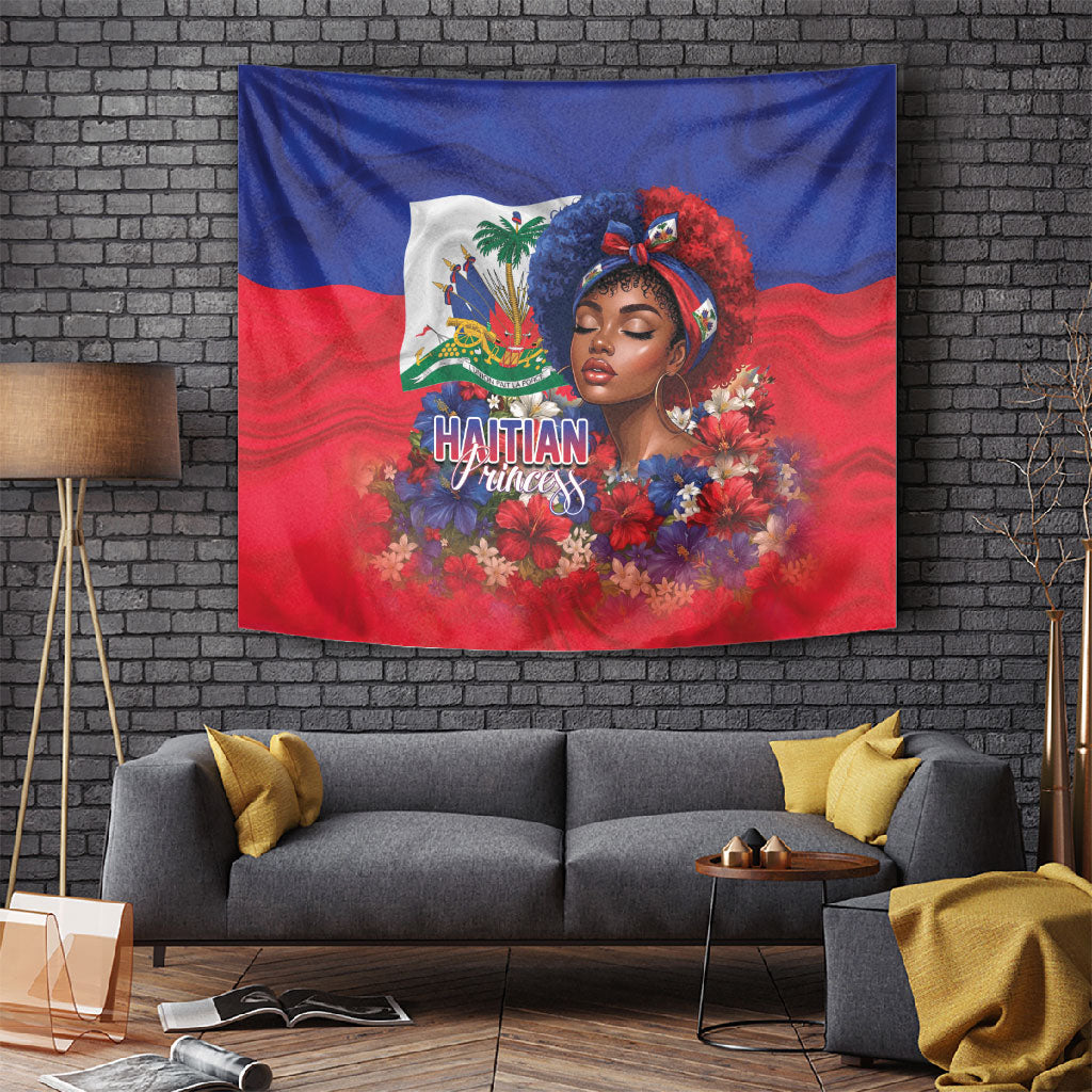 Haitian Princess Tapestry Cultural Pride Floral Art