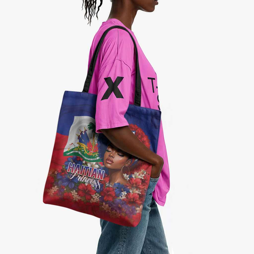 Haitian Princess Tote Bag Cultural Pride Floral Art