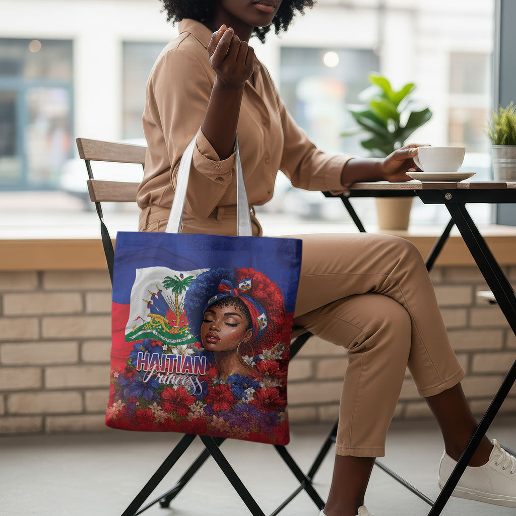 Haitian Princess Tote Bag Cultural Pride Floral Art