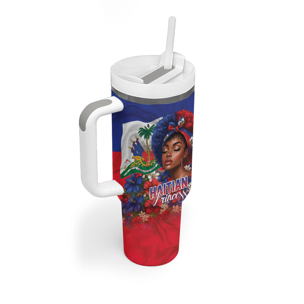 Haitian Princess Tumbler With Handle Cultural Pride Floral Art