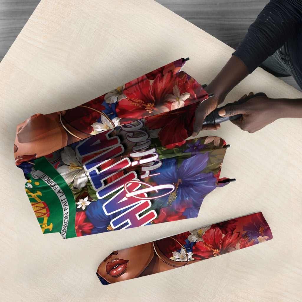 Haitian Princess Umbrella Cultural Pride Floral Art