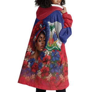 Haitian Princess Wearable Blanket Hoodie Cultural Pride Floral Art