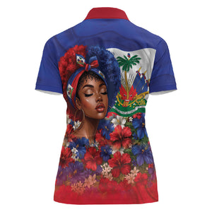 Haitian Princess Women Polo Shirt Cultural Pride Floral Art