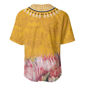 Africa Dashiki Baseball Jersey King Protea Floral Motif Patterns