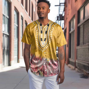 Africa Dashiki Baseball Jersey King Protea Floral Motif Patterns