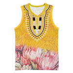 Africa Dashiki Basketball Jersey King Protea Floral Motif Patterns LT18