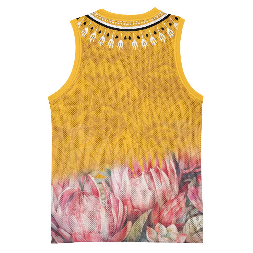 Africa Dashiki Basketball Jersey King Protea Floral Motif Patterns LT18